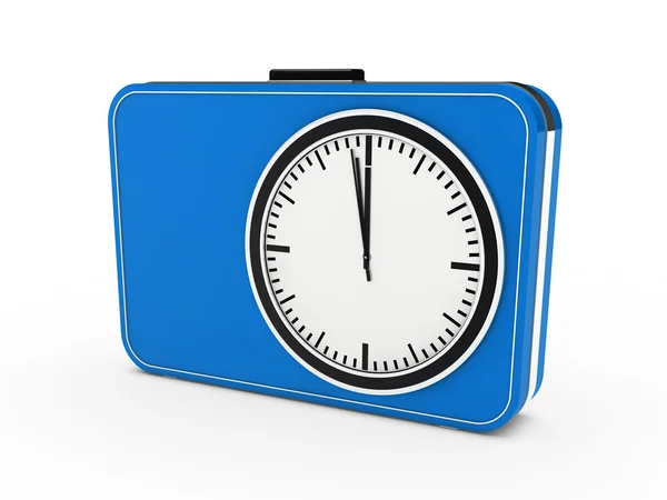 3d relógio de tempo alarme azul — Fotografia de Stock