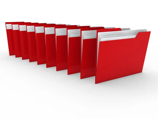 3D folderu czerwony — Zdjęcie stockowe