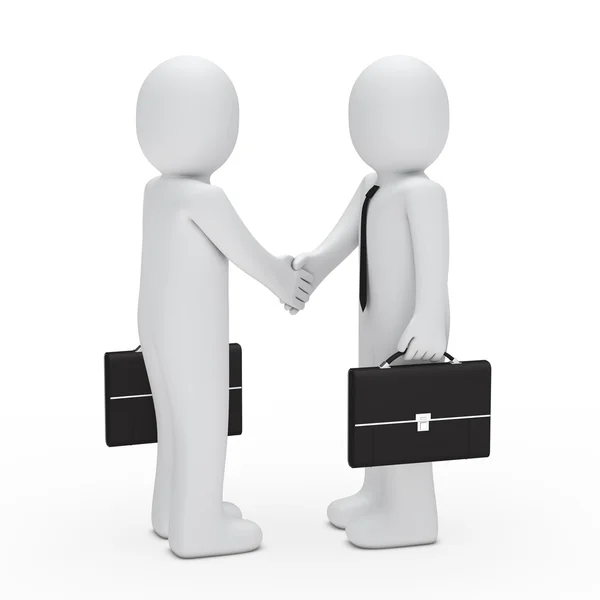 3d businessman handshake — Stock Photo, Image