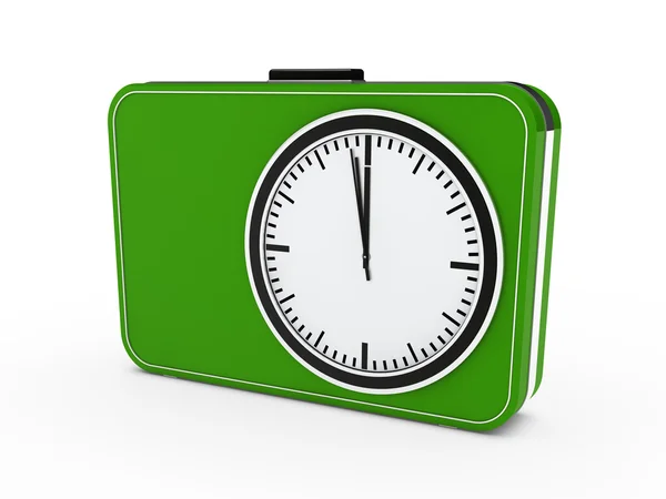 3d time glock alarm green — Stock Photo, Image