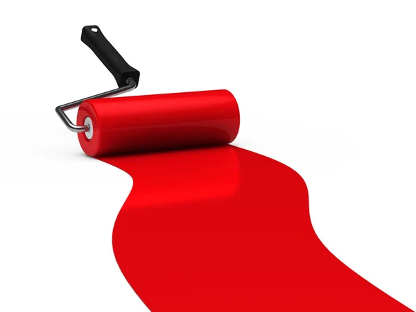 stock image 3d paint roller red