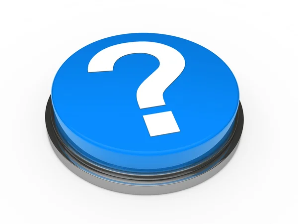 3d кнопка синя позначка питання — стокове фото