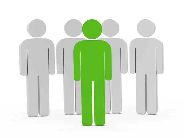 3D-mens leiderschap groen — Stockfoto