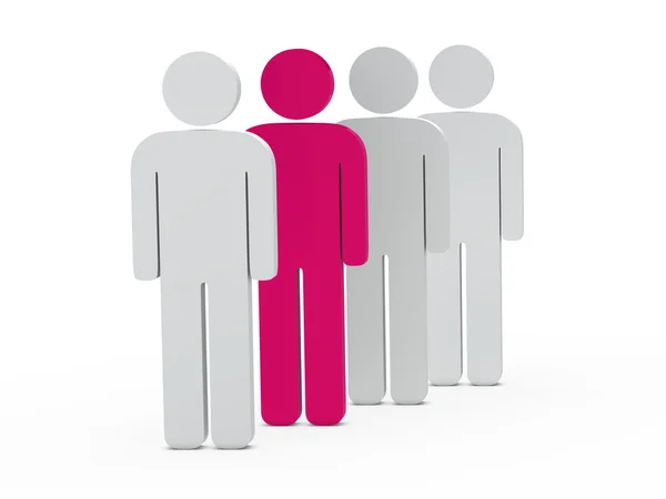 3D man ledarskap rosa — Stockfoto