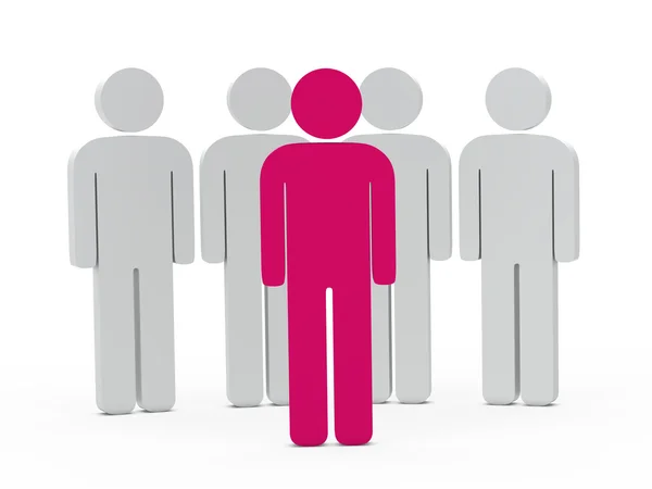 3d homem liderança rosa — Fotografia de Stock
