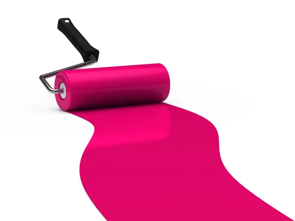 3d paint roller pink — Stock Photo, Image