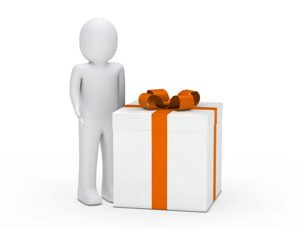 3d man gift box — Zdjęcie stockowe