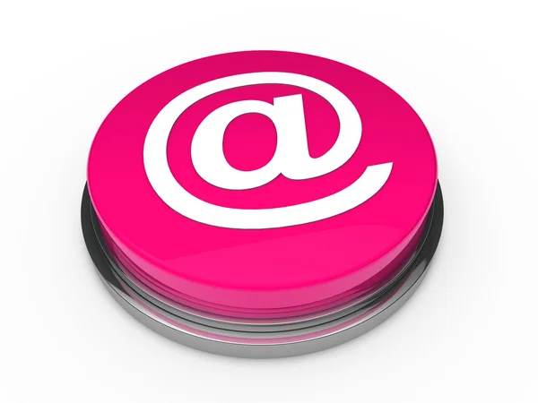 粉红色的 3d 按钮电子邮件 — 图库照片