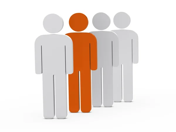 3D человек лидерство оранжевый — стоковое фото