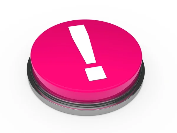 3D rosa knappen utropstecken — Stockfoto