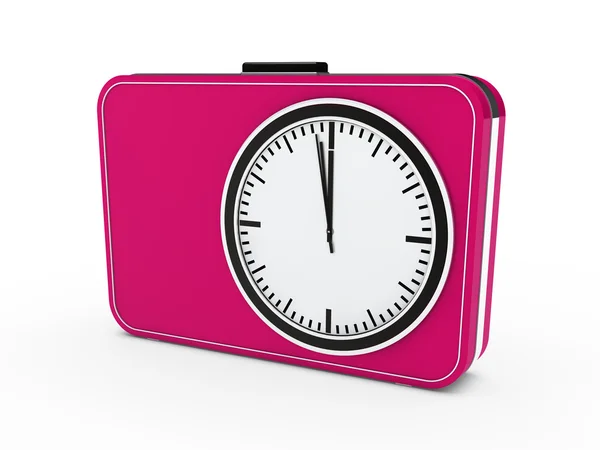 3d tiempo glock alarma rosa — Foto de Stock