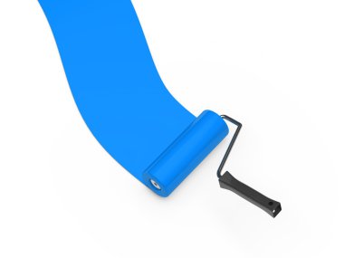 Paint roller blue clipart