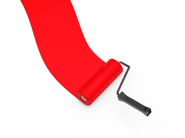 Paint roller red — Stock Photo, Image
