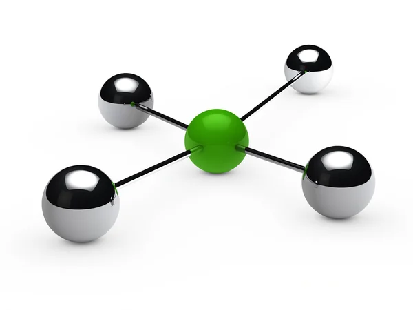 stock image Leadership concept with green sphere