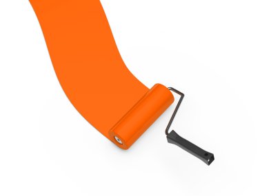 Paint roller orange clipart