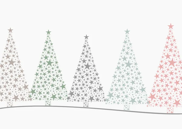 5 Weihnachtsbäume bunt — Stockfoto