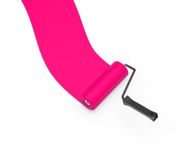 Paint roller pink clipart