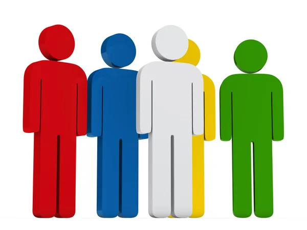 Leadership groupe d'équipe coloré — Photo