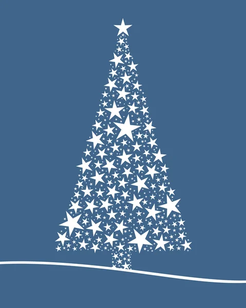 Christmas tree from white stars — Stock Photo, Image