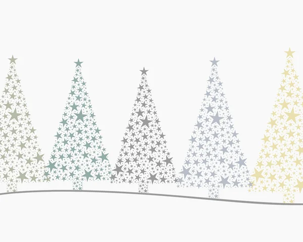 5 färgglada julgranar — Stockfoto
