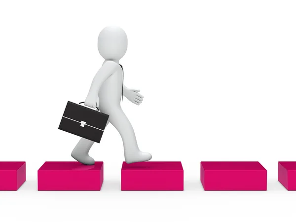 Business man roze cube manier — Stockfoto