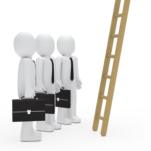 Businessman watch up a ladder — Stock Photo, Image