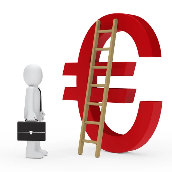 Business man euro röd — Stockfoto