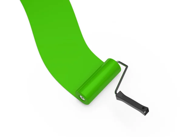 Paint roller green — Stock Photo, Image