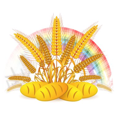 Wheat ears with bread clipart