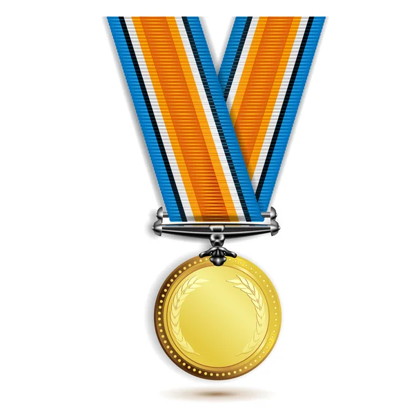 Goldmedaille mit Schleife — Stockvektor