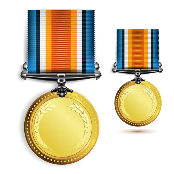 Золотая медаль с лентой — стоковый вектор