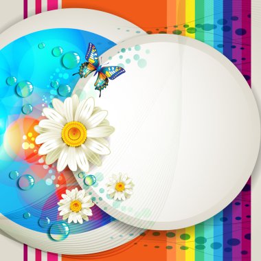 Abstract background with flowers clipart