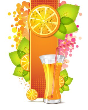 Glass of orange juice clipart