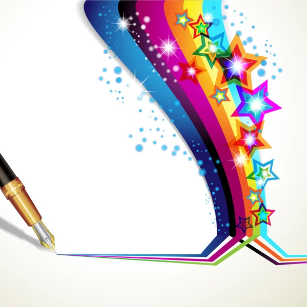 Background with old pen — Stock Vector