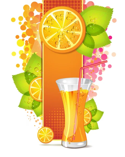 Bicchiere di succo d'arancia — Vettoriale Stock