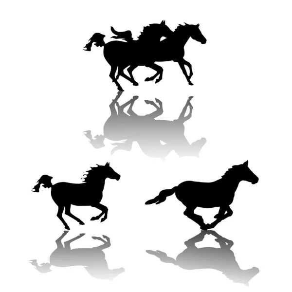 Cavalli da corsa — Vettoriale Stock