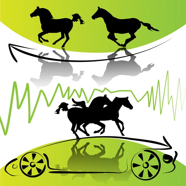 Löparhästar — Stock vektor