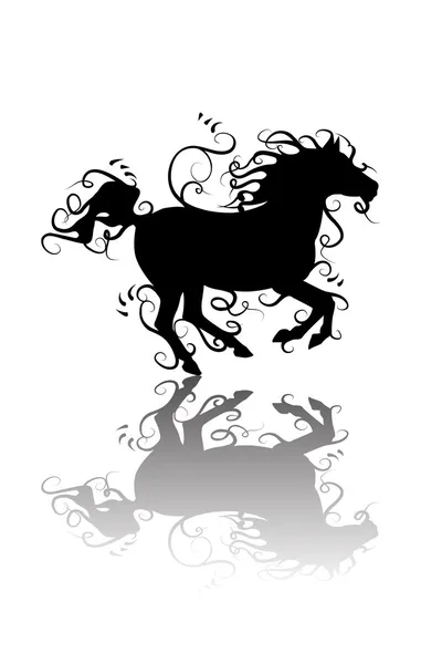 Silhueta de cavalo — Vetor de Stock