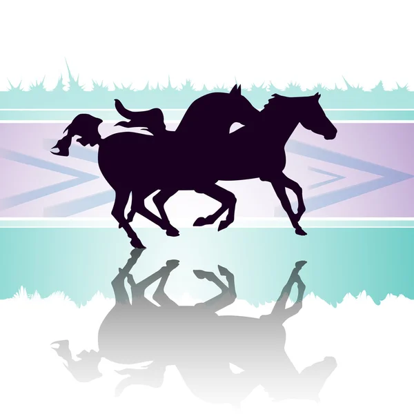 Běžící koně — Stockový vektor