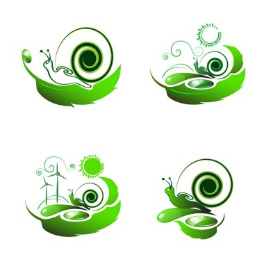 Snail on leaf clipart