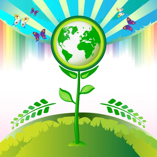 Fiori della Terra Eco — Vettoriale Stock