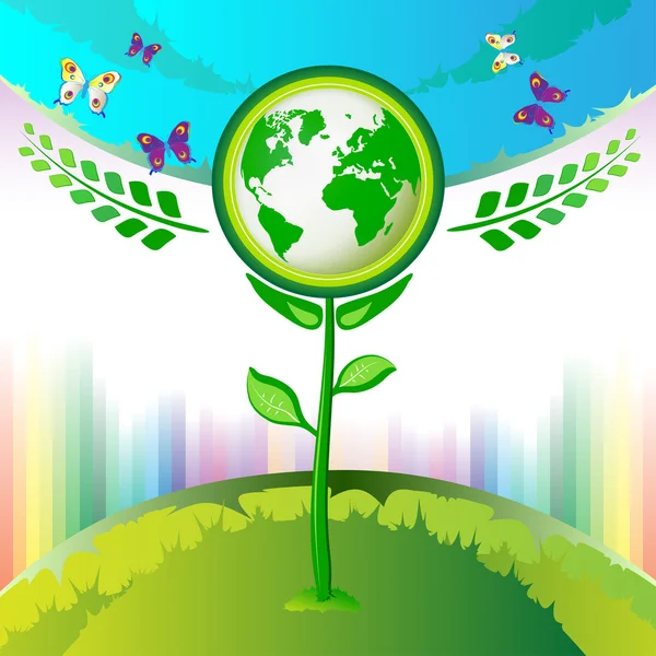 Eco ziemi kwiaty — Wektor stockowy