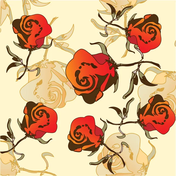 stock vector Wallpaper with roses