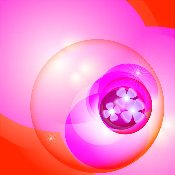 Spheres with flowers — Stock Vector