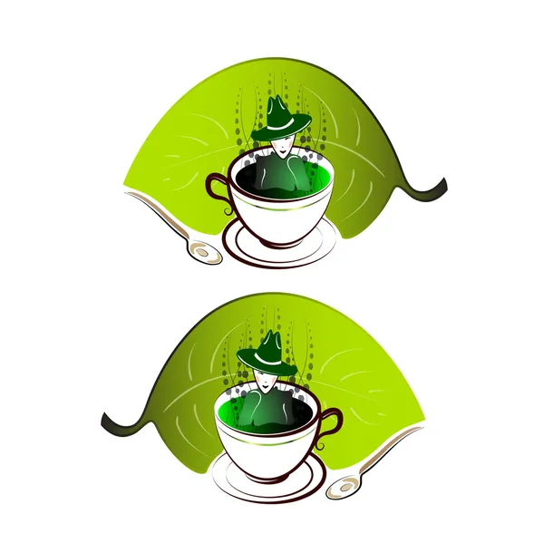 Cup of green tea — Stock Vector