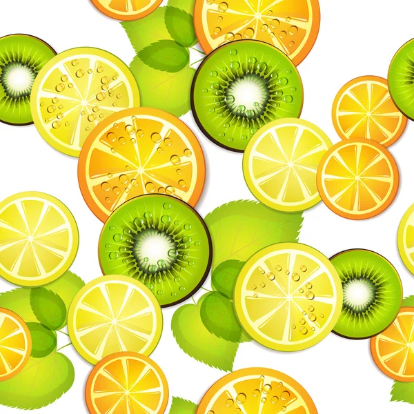 Naadloos patroon met vruchten — Stockvector