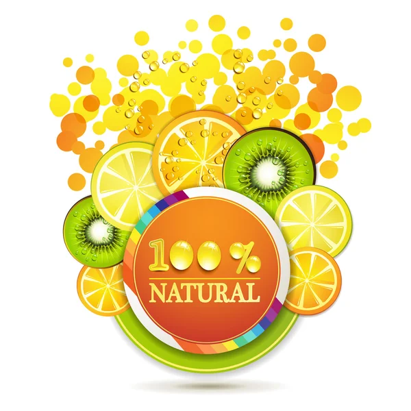 Fetta di arancia, kiwi e limone — Vettoriale Stock