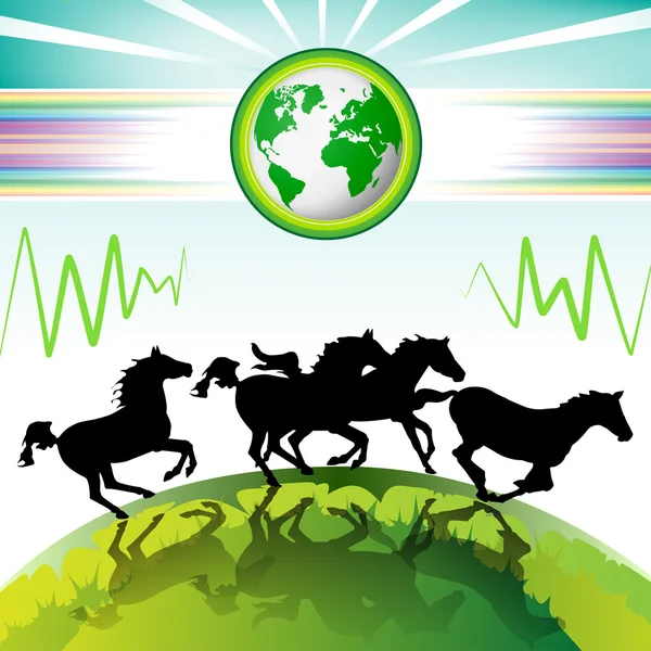 Cavalos de corrida — Vetor de Stock