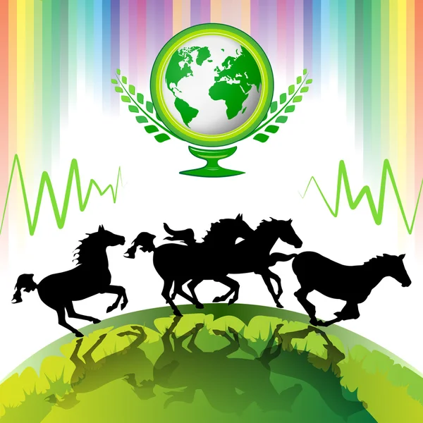 Cavalos de corrida — Vetor de Stock