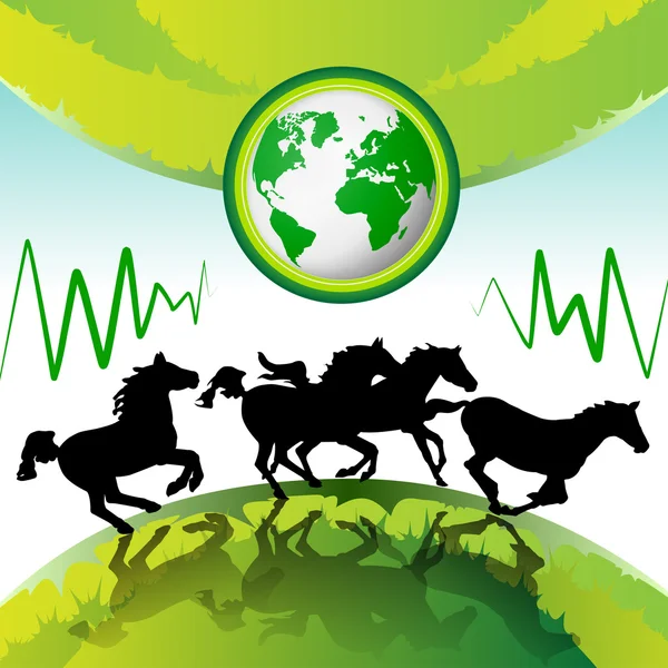 Konie biegowe — Wektor stockowy